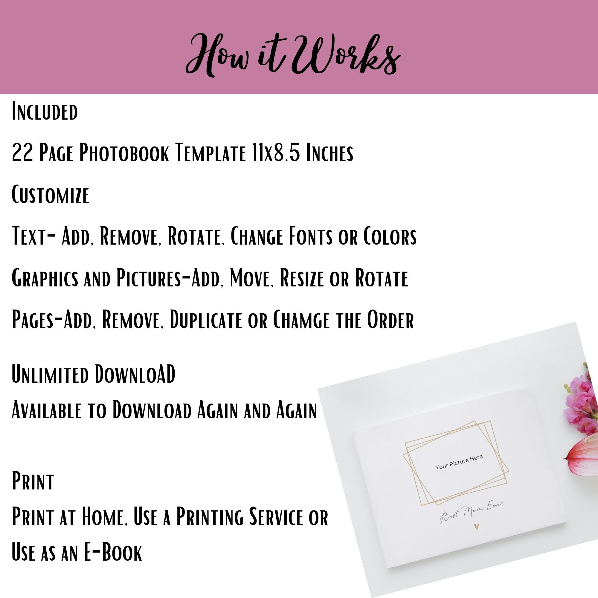 Canva Photobook Template Editable Mothers Day Gift For Mom Book Canva photobook template editable mothers day gift for mom book