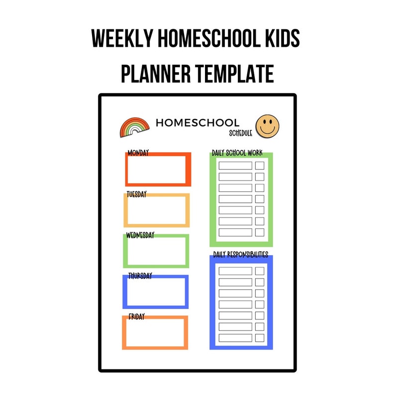 Homeschool Planner BUNDLE Printable Homeschool planner pages Lesson Planner, Report Card Template Kids Homeschool Planner Editable Weekly image 4