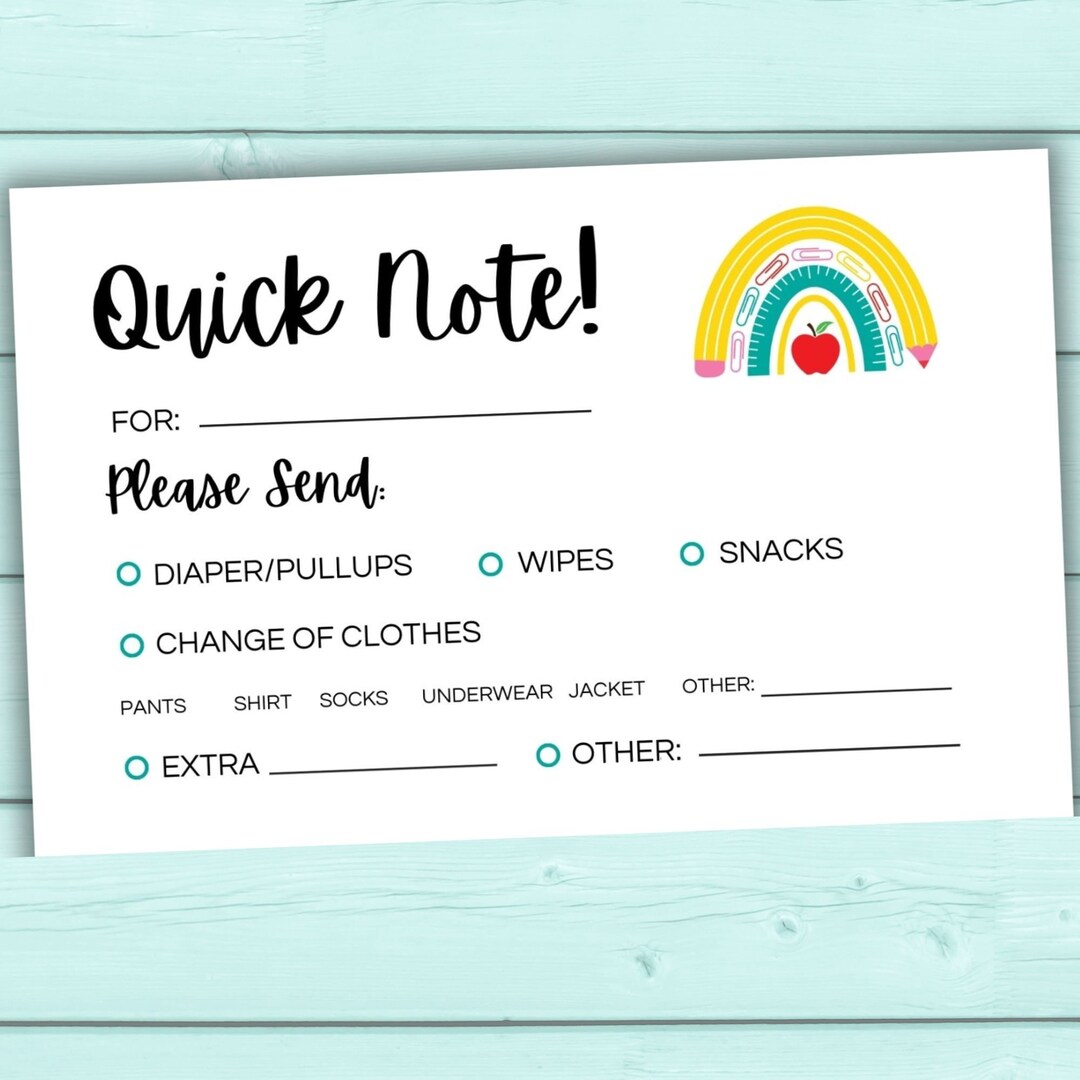 Daycare Note Home Childcare Mail Daycare Folder Note From Teacher ...