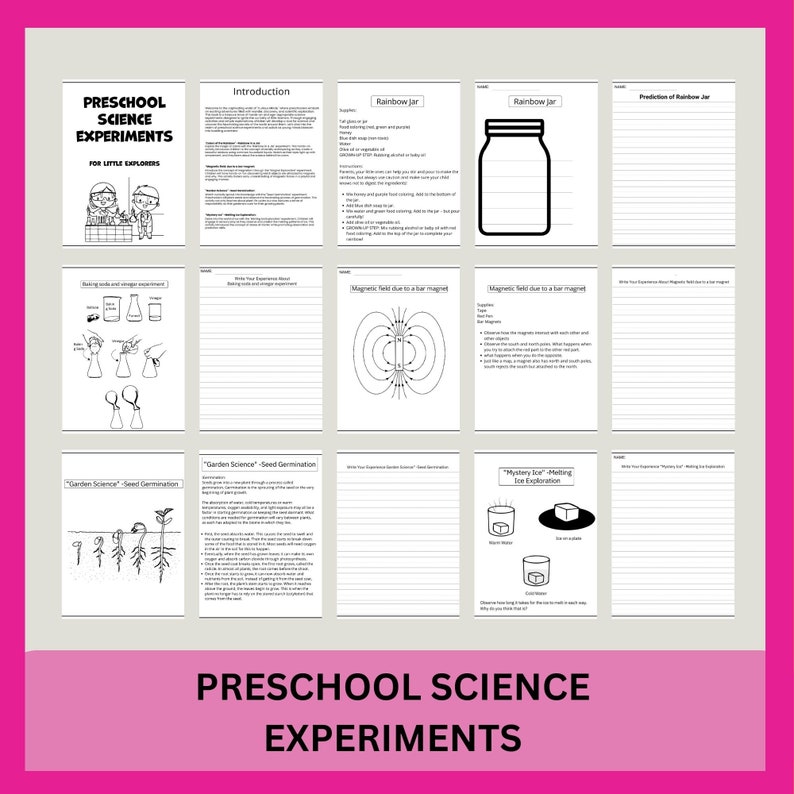 Kids Science Experiments Preschool STEM Science Experiment Printables ...
