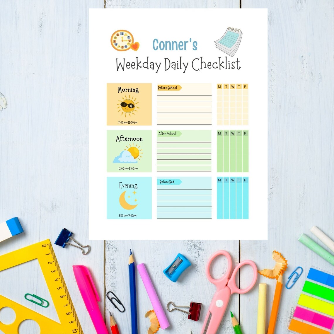 Editable Chore Chart for Multiple Kids Daily Checklist Template for ...