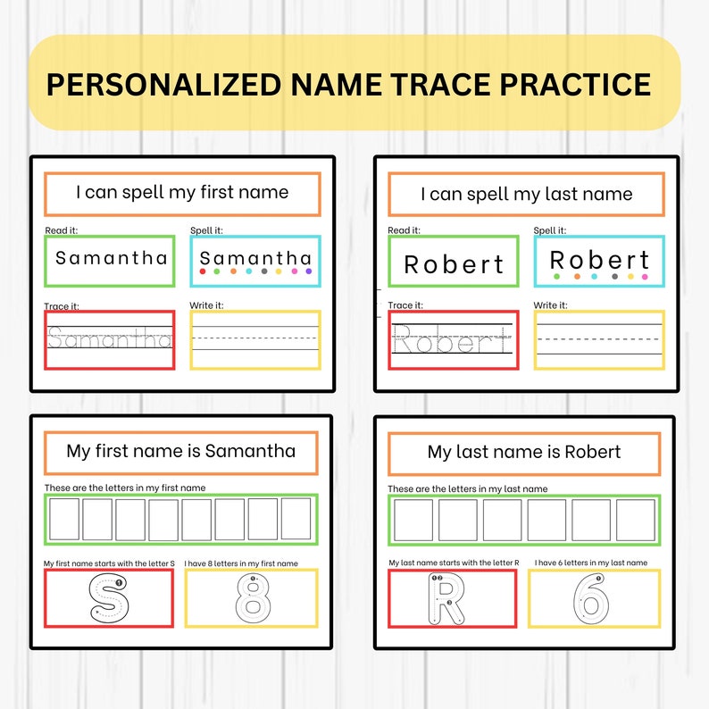 10-page Printable Custom Name Tracing Personalized Name - Etsy