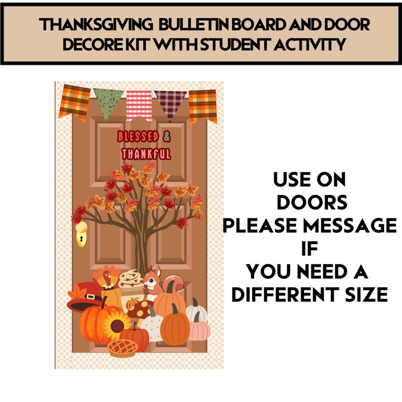 Modern Thanksgiving Bulletin Board Kit Fall Theme Easy Holiday