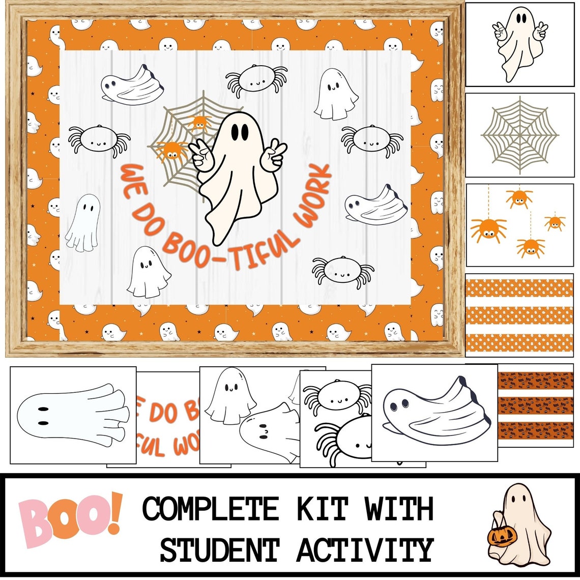 Halloween Bulletin Board Kit With Student Activity Modern Halloween ...