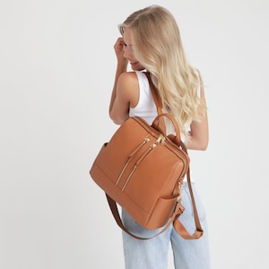 MINI 2-in-1 Diaper Bag & Backpack, Convertible Multifunctional Black Premium Vegan Leather, Includes Accessories, Perfect Baby Shower Gift