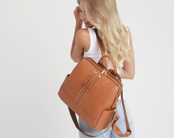 Mini veganistische leren luierrugzak, converteerbaar kraamcadeau