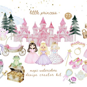 Rosa Prinzessin Aquarell Clipart, Fee Clipart, Fee PNG, Regenbogen Einhorn PNG, Prinzessin Geburtstag Clipart, Einhorn Clipart, Prinzessin PNG