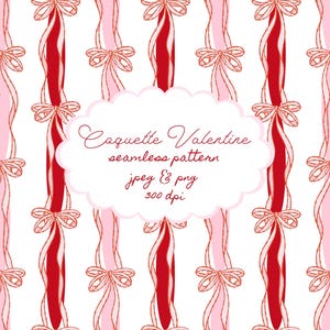 Motif coquette Saint-Valentin, papier Saint-Valentin, dessins de la Saint-Valentin, motif rayures noeud coquette, conception de modèle sans couture Saint-Valentin rose et rouge