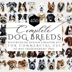 Aquarel hond clipart megabundel, hondenrassen sublimatie ontwerpen, hond wordt afgedrukt portretten tekening, hondengezichten, puppy's, huisdier gedenkteken, huisdier verlies