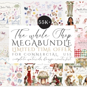 55K+ Whole Shop Clipart Bundle, Commercial Use, Lifetime Access Entire Shop Bundle, All past and future designs Mega Bundle Digital Download
