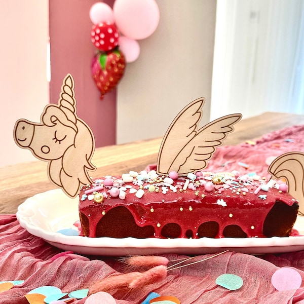 Caketopper Einhorn Pferd Party Geburtstag Märchenwald Feen