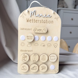 Routineplan Wetterstation - Lernspiel für Kinder, Kleidungsstück-Buttons Outdoor, Montessori inspiriert, personalisiert, Alltagshilfe