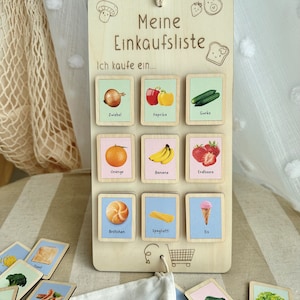 Wooden shopping list with realistic food images | realistic accessories for play shops or supermarkets image 7