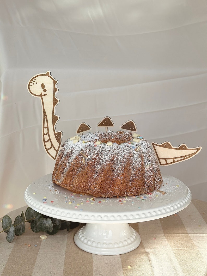 Caketopper Dino Dinosaurier , Kuchenstecker aus Holz, individuelles Geschenk