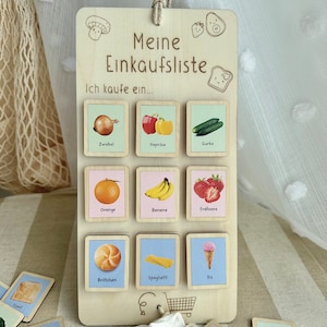 Wooden shopping list with realistic food images | realistic accessories for play shops or supermarkets image 3
