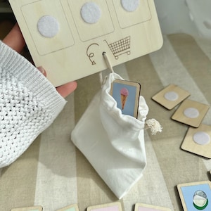 Wooden shopping list with realistic food images | realistic accessories for play shops or supermarkets image 6