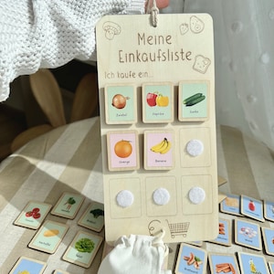 Wooden shopping list with realistic food images | realistic accessories for play shops or supermarkets image 5