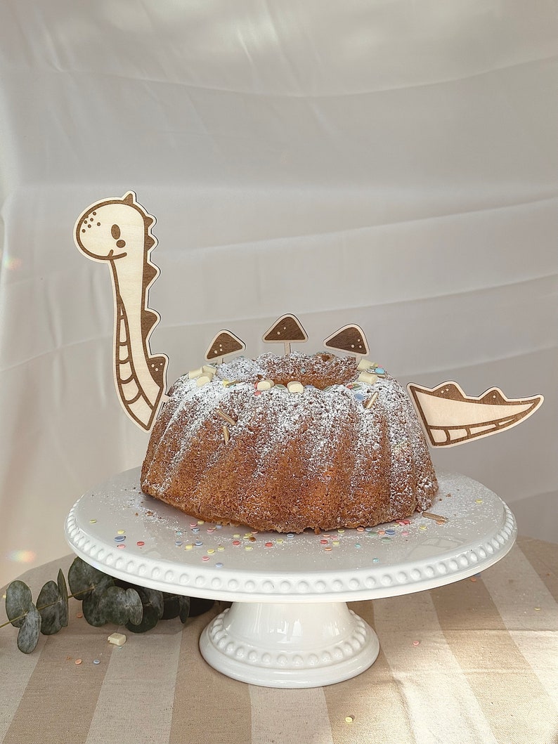 Cake Topper Tortenstecker Dino Langhalsen, Geburtstag Deko Kuchen Dinosaurier, Kinderparty deko groß