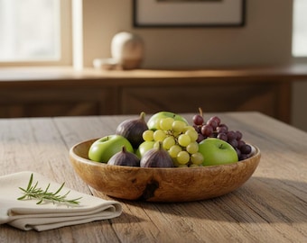 Handmade Cherry Burl Bowl, Rustic Dining