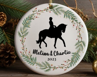 Personalized Horse and Rider Christmas Ornament, Gift for Equestrians ...