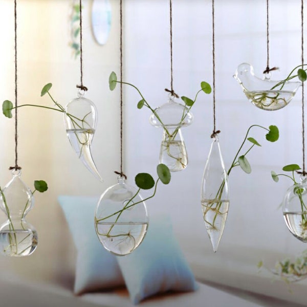 Glass Hanging Vase Etsy