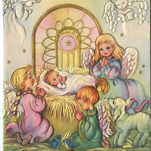 Curated Collection of 135 Mid-century Pretty Little Angels Greeting Card Illustrations