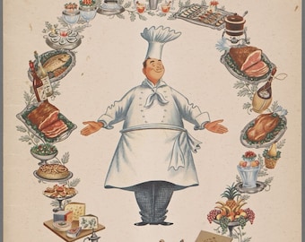 Colección curada: 200 gráficos de menú de gran tamaño de mediados de siglo: ilustraciones vintage auténticas de portadas y menús de restaurantes de los años 50