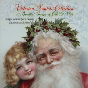 Collection victorienne du père Noël - 70 graphismes dérivés des rectos de cartes de Noël et de cartes postales vintage