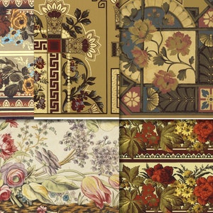 Victorian Decorative Paper Designs - 425 High Resolution Victorian Wall and Ceiling Paper Designs, Borders, Medallions