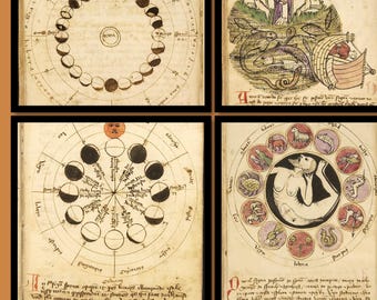 400 manuscritos medievales - Astronomía y cosmografía - Siglos XII al XVII. Imágenes de páginas de libros para maquetación, papeles, fondos y capas