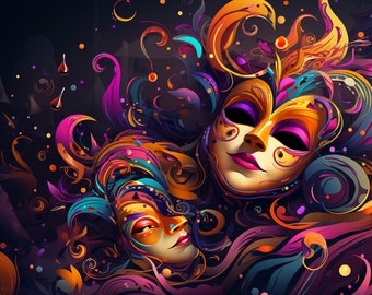225 gráficos coloridos de festivales: Mardi Gras, Carnivale, Cinco de Mayo y Día de los Muertos