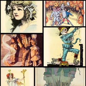Vintage verhalenboekillustraties - 345 vintage illustraties uit de verhalenboeken van de tovenaar van Oz