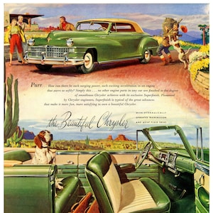 125 Vintage Car Illustrationen - Pre-60er Jahre veröffentlichte Anzeigen in Zeitschriften