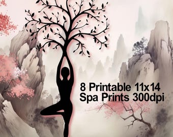 8 Printable 11"Hx14"W Spa Art