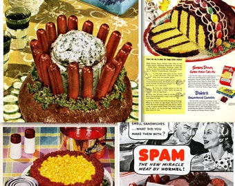 Boomer Foods and Recipes - 150 Vintage Magazine Ad Illustrations