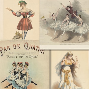 175 imágenes de grandes obras de arte escénico victorianas: colección de litografías de danza