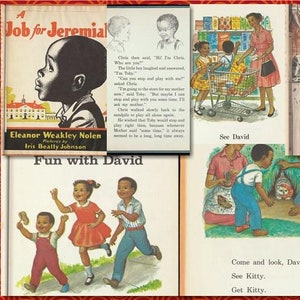 Raccolta curata di 375 illustrazioni di libri per bambini afroamericani d'epoca degli anni '30-'50