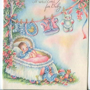 Kuratierte Sammlung - 100 schöne Babies. Vintage Baby Grafiken von Vintage Grusskartenvorderseiten und Drucken erschienen 40er-60er Jahren