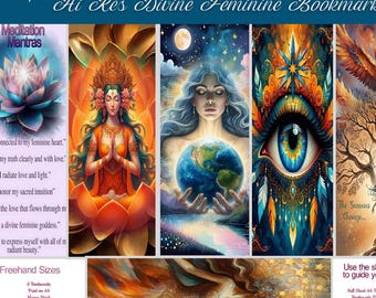 24 Printable Bookmarks For A4 Paper - Zen Themes 300dpi .png format - 4 page set