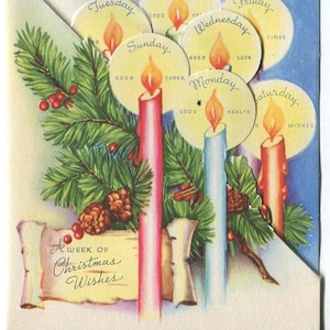 170 gráficos de Natal de meados do século de cartões de felicitações vintage publicados - Candles and Candlelight