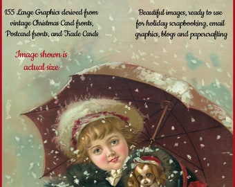 155 Victorian Christmas Graphics For Crafters, Scrappers and Bloggers - Assorted themes