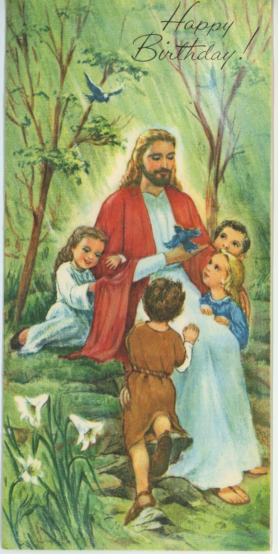 100 Bluebirds of Happiness Vintage Greeting Card Illustrations