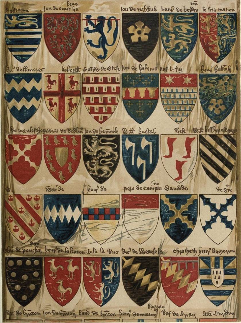 125 Historic Medieval Heraldic Design Coats of Arms Illustrations and ...