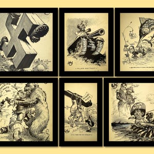 750 caricaturas editoriales de la Segunda Guerra Mundial, y "Joe's Dope Sheets" y portadas de la revista mensual de mantenimiento preventivo (de equipos) para soldados