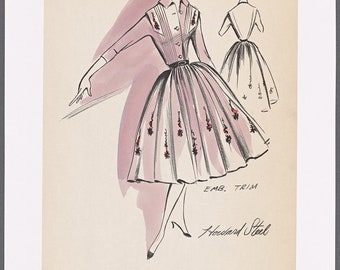 50 Vintage Hi Res Fashions of the 50's Illustrations - NY