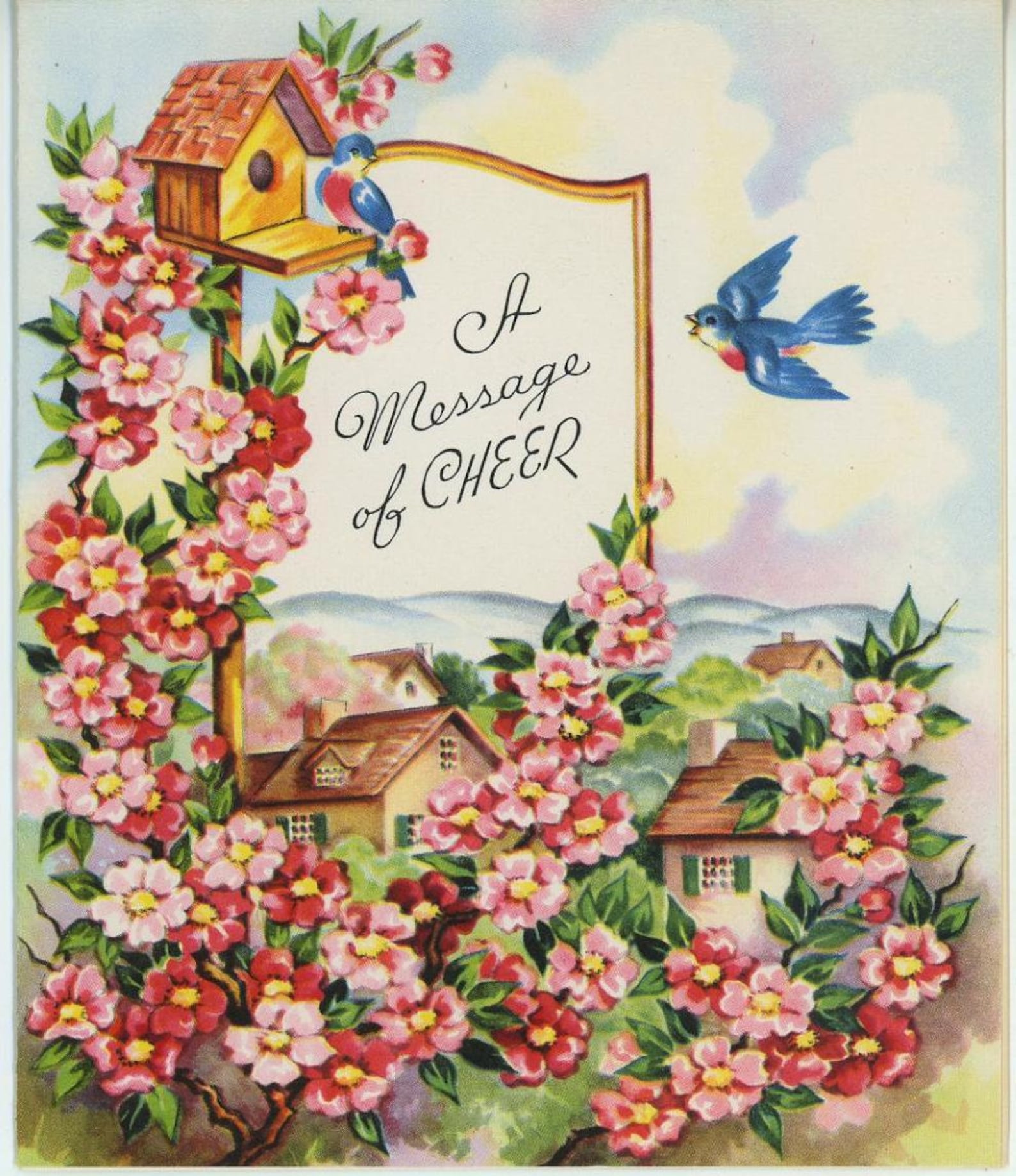 100 Bluebirds of Happiness Vintage Greeting Card Illustrations