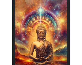 Meditation and Serenity Art - Classic Semi-Glossy Paper Wooden Framed Poster