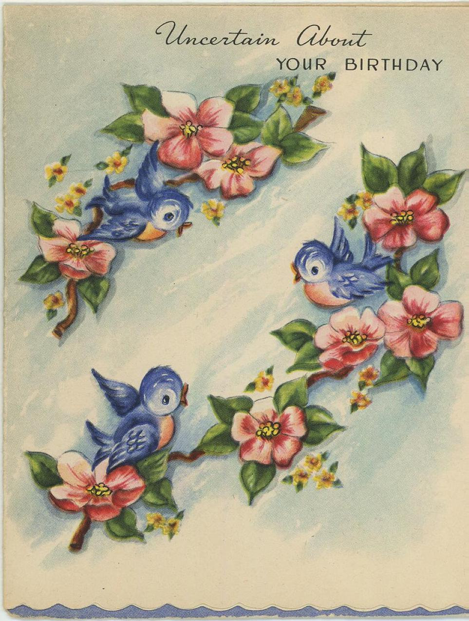 100 Bluebirds of Happiness Vintage Greeting Card Illustrations