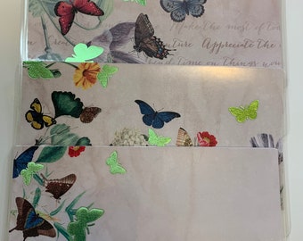 Enveloppes d’argent aléatoires en motif papillon avec dos transparent