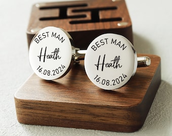 Personalised Best Man Cufflinks, Engraved Groomsman Cufflinks,  Wedding Cufflinks, Personalized Cufflinks, Best Man Gifts